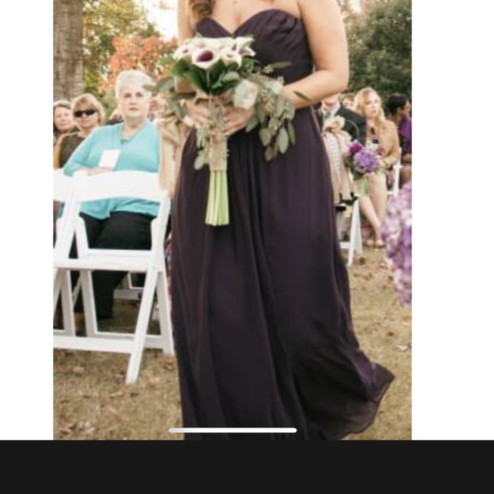 Strapless chiffon gown